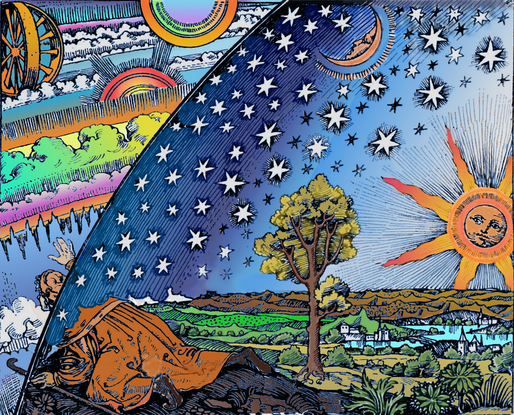 Incisione di Flammarion: il viaggiatore che guarda oltre il firmamento